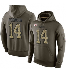 NFL Nike Kansas City Chiefs #14 Demarcus Robinson Green Salute To Service Men's Pullover Hoodie