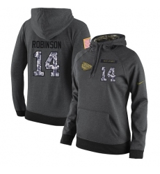 NFL Women's Nike Kansas City Chiefs #14 Demarcus Robinson Stitched Black Anthracite Salute to Service Player Performance Hoodie