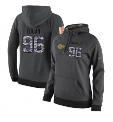 NFL Women's Nike Kansas City Chiefs #96 Bennie Logan Stitched Black Anthracite Salute to Service Player Performance Hoodie