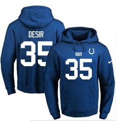 NFL Men's Nike Indianapolis Colts #35 Pierre Desir Royal Blue Name & Number Pullover Hoodie