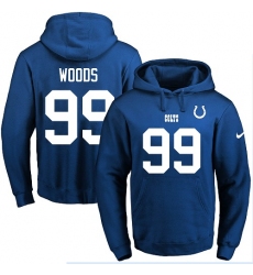 NFL Men's Nike Indianapolis Colts #99 Al Woods Royal Blue Name & Number Pullover Hoodie