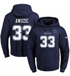 NFL Men's Nike Dallas Cowboys #33 Chidobe Awuzie Navy Blue Name & Number Pullover Hoodie