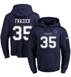 NFL Men's Nike Dallas Cowboys #35 Kavon Frazier Navy Blue Name & Number Pullover Hoodie