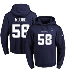 NFL Men's Nike Dallas Cowboys #58 Damontre Moore Navy Blue Name & Number Pullover Hoodie