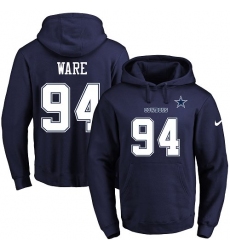 NFL Men's Nike Dallas Cowboys #94 DeMarcus Ware Navy Blue Name & Number Pullover Hoodie
