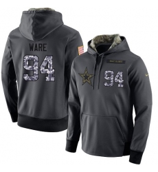 NFL Men's Nike Dallas Cowboys #94 DeMarcus Ware Stitched Black Anthracite Salute to Service Player Performance Hoodie