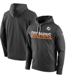 NFL Men's Miami Dolphins Nike Anthracite Sideline Circuit Pullover Performance Hoodie
