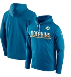 NFL Men's Miami Dolphins Nike Blue Sideline Circuit Pullover Performance Hoodie