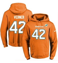 NFL Men's Nike Miami Dolphins #42 Alterraun Verner Orange Name & Number Pullover Hoodie