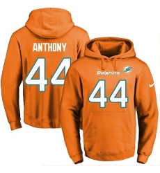 NFL Men's Nike Miami Dolphins #44 Stephone Anthony Orange Name & Number Pullover Hoodie