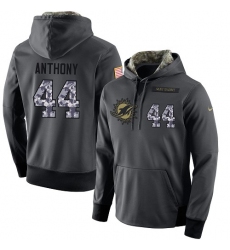 NFL Men's Nike Miami Dolphins #44 Stephone Anthony Stitched Black Anthracite Salute to Service Player Performance Hoodie