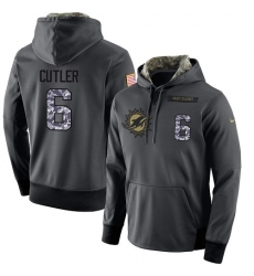 NFL Men's Nike Miami Dolphins #6 Jay Cutler Stitched Black Anthracite Salute to Service Player Performance Hoodie