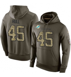 NFL Nike Miami Dolphins #45 Mike Hull Green Salute To Service Men's Pullover Hoodie