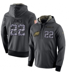 NFL Men's Nike Philadelphia Eagles #22 Sidney Jones Stitched Black Anthracite Salute to Service Player Performance Hoodie