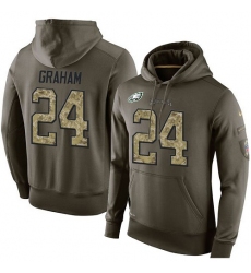 NFL Nike Philadelphia Eagles #24 Corey Graham Green Salute To Service Men's Pullover Hoodie