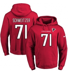 NFL Men's Nike Atlanta Falcons #71 Wes Schweitzer Red Name & Number Pullover Hoodie