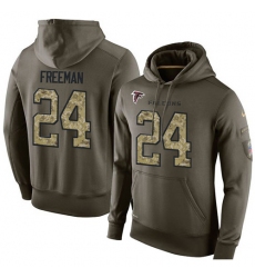 NFL Nike Atlanta Falcons #24 Devonta Freeman Green Salute To Service Men's Pullover Hoodie
