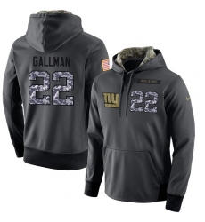 NFL Men's Nike New York Giants #22 Wayne Gallman Stitched Black Anthracite Salute to Service Player Performance Hoodie