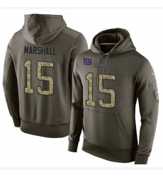 NFL Nike New York Giants #15 Brandon Marshall Green Salute To Service Men's Pullover Hoodie