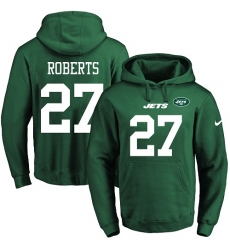 NFL Men's Nike New York Jets #27 Darryl Roberts Green Name & Number Pullover Hoodie