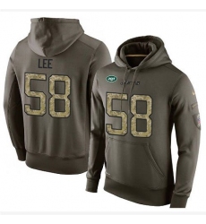 NFL Nike New York Jets #58 Darron Lee Green Salute To Service Men's Pullover Hoodie