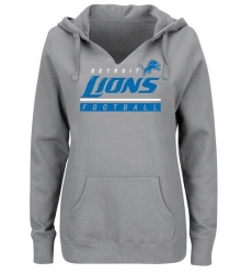 NFL Detroit Lions Majestic Women's Self-Determination Pullover Hoodie - Heather Gray