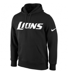 NFL Men's Detroit Lions Nike Black KO Wordmark Performance Hoodie