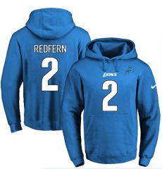 NFL Men's Nike Detroit Lions #2 Kasey Redfern Blue Name & Number Pullover Hoodie