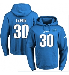 NFL Men's Nike Detroit Lions #30 Teez Tabor Blue Name & Number Pullover Hoodie