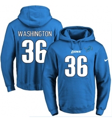 NFL Men's Nike Detroit Lions #36 Dwayne Washington Blue Name & Number Pullover Hoodie