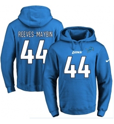 NFL Men's Nike Detroit Lions #44 Jalen Reeves-Maybin Blue Name & Number Pullover Hoodie