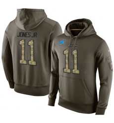 NFL Nike Detroit Lions #11 Marvin Jones Jr Green Salute To Service Men's Pullover Hoodie