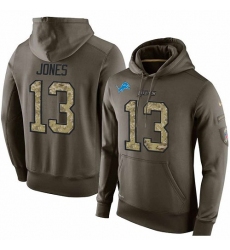 NFL Nike Detroit Lions #13 T.J. Jones Green Salute To Service Men's Pullover Hoodie