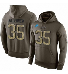 NFL Nike Detroit Lions #35 Miles Killebrew Green Salute To Service Men's Pullover Hoodie