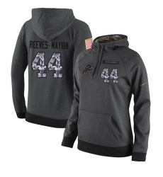 NFL Women's Nike Detroit Lions #44 Jalen Reeves-Maybin Stitched Black Anthracite Salute to Service Player Performance Hoodie