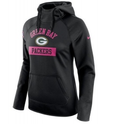 NFL Green Bay Packers Nike Women's Breast Cancer Awareness Circuit Performance Pullover Hoodie - Black