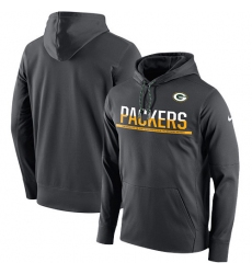 NFL Men's Green Bay Packers Nike Anthracite Sideline Circuit Pullover Performance Hoodie