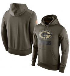 NFL Men's Green Bay Packers Nike Olive Salute To Service KO Performance Hoodie