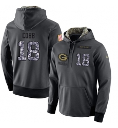 NFL Men's Nike Green Bay Packers #18 Randall Cobb Stitched Black Anthracite Salute to Service Player Performance Hoodie