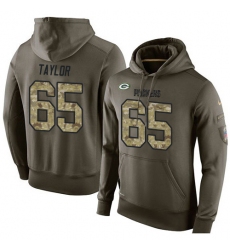 NFL Nike Green Bay Packers #65 Lane Taylor Green Salute To Service Men's Pullover Hoodie