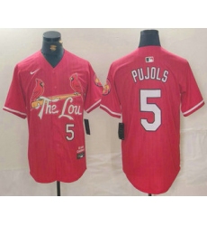 Men's St Louis Cardinals #5 Albert Pujols Red 2024 City Connect Limited Stitched Jersey