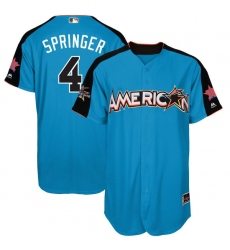 Men's Majestic Houston Astros #4 George Springer Replica Blue American League 2017 MLB All-Star MLB Jersey