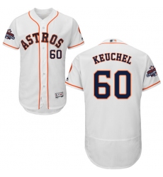 Men's Majestic Houston Astros #60 Dallas Keuchel Authentic White Home 2017 World Series Champions Flex Base MLB Jersey