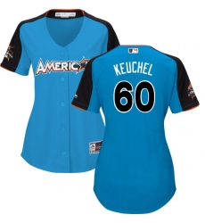 Women's Majestic Houston Astros #60 Dallas Keuchel Replica Blue American League 2017 MLB All-Star MLB Jersey