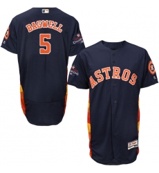 Men's Majestic Houston Astros #5 Jeff Bagwell Authentic Navy Blue Alternate 2017 World Series Champions Flex Base MLB Jersey