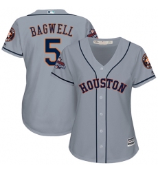 Women's Majestic Houston Astros #5 Jeff Bagwell Authentic Grey Road 2017 World Series Champions Cool Base MLB Jersey