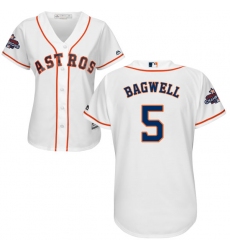 Women's Majestic Houston Astros #5 Jeff Bagwell Replica White Home 2017 World Series Champions Cool Base MLB Jersey