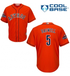 Youth Majestic Houston Astros #5 Jeff Bagwell Authentic Orange Alternate 2017 World Series Champions Cool Base MLB Jersey