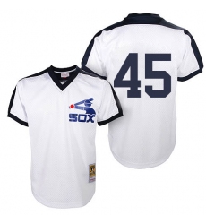 Men's Mitchell and Ness Chicago White Sox #45 Michael Jordan Replica White Throwback MLB Jersey