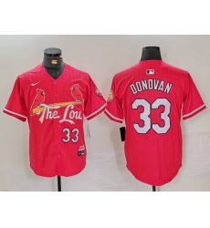 Men's St Louis Cardinals #33 Brendan Donovan Red 2024 City Connect Limited Stitched Baseball Jersey